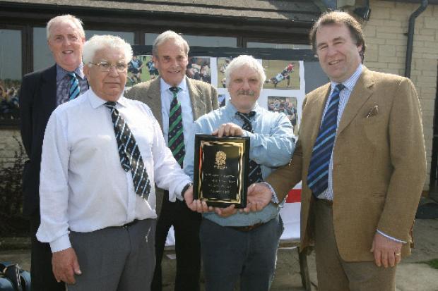 Pat Hall (front left) helps present Witney’s RFU club of the year award in 2007 Picture: Steve Wheeler