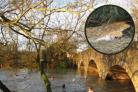 Christmas Swim, Airman's Bridge, picture by Jo Sandelson, and stock photo from Bampton sewage work.