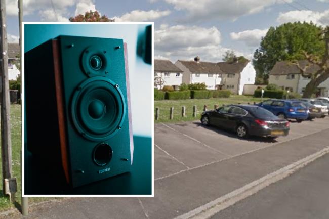 Street view image of Colwell Road, Berinsfield, and, inset, a music speaker Picture: GOOGLE/PEXELS