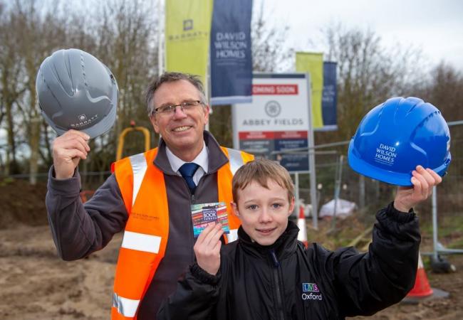 Project manager Alex Gray and Harry Wigginton at Abbey Fields Photo: Barratt/David Wilson Homes