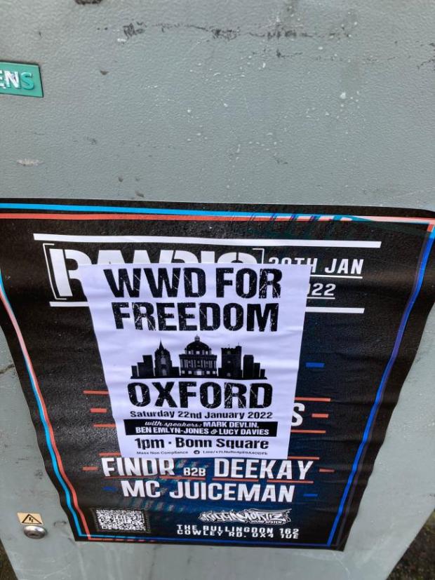 Oxford Mail: Poster advertising the protest 