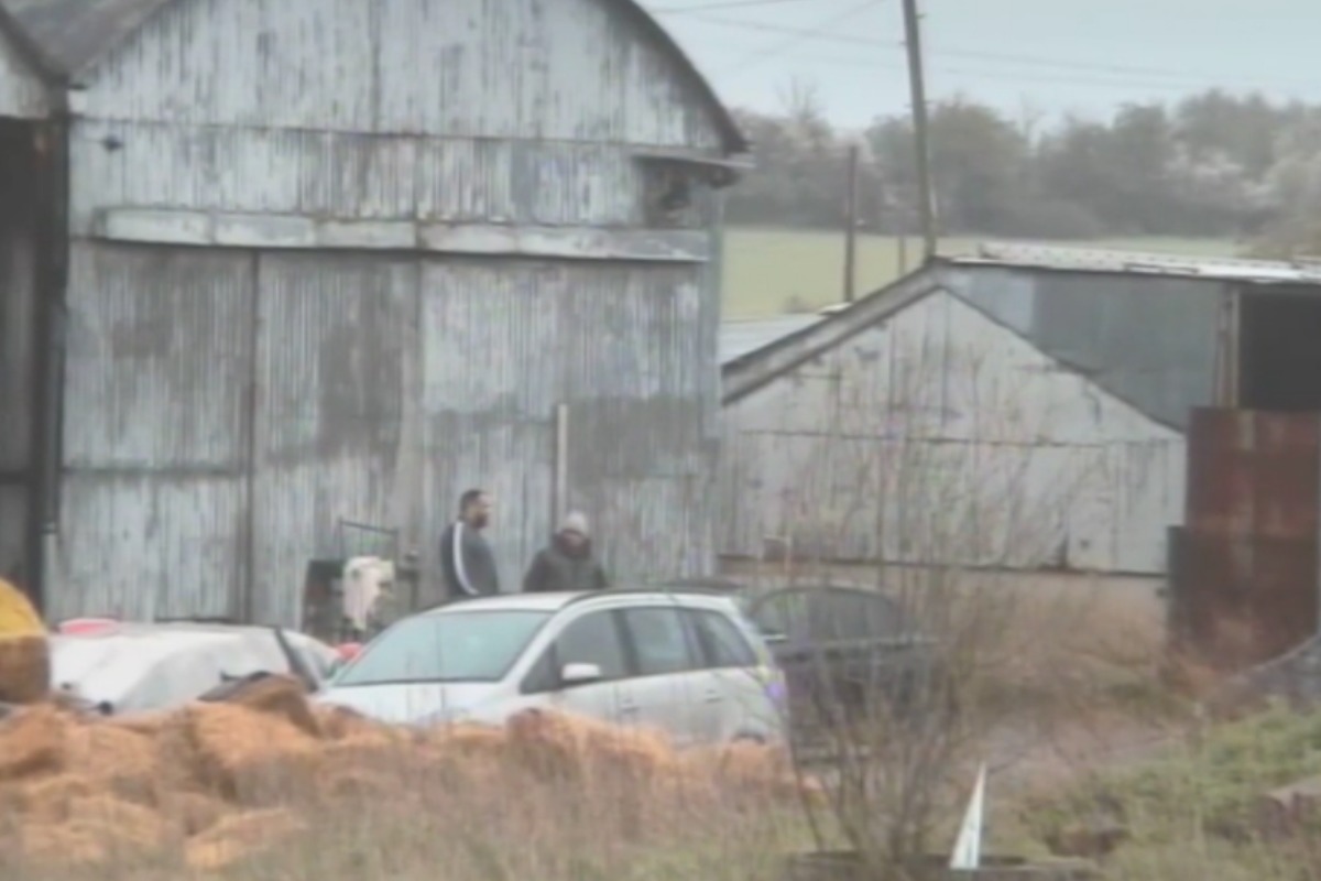 Richard and Patrick Gray at Lower Whitley Farm, near Farmoor Reservoir, from police surveillance footage Picture: TVP/CPS
