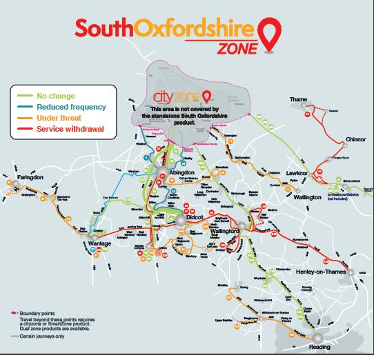 Oxford Mail: The routes which are under threat in Oxford. Picture: Oxford Bus Company