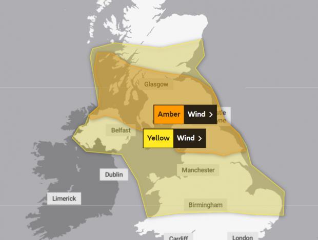 Oxford Mail: The weather warnings in place for Wednesday. Picture: Met Office