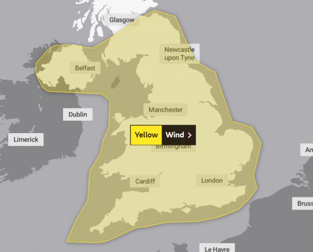 Oxford Mail: The weather warnings in place for Friday. Picture: Met Office