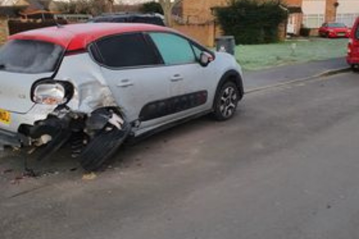 One of the cars damaged on Windrush Valley Road, Witney, on Friday, February 25 Picture: SUBMITTED
