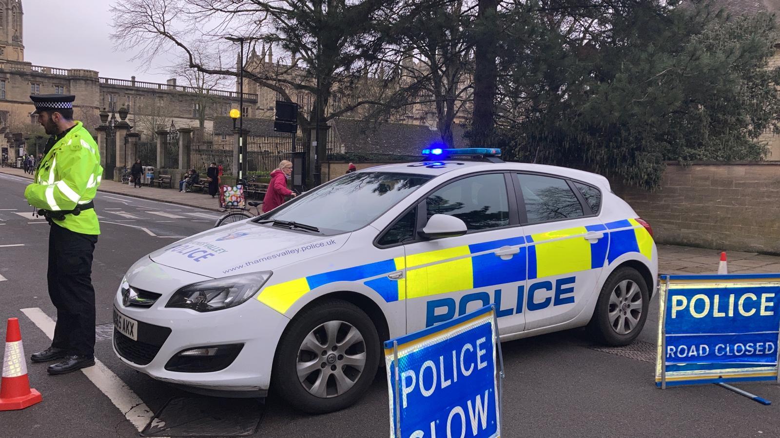 The police road closures extended as far back as St Aldates