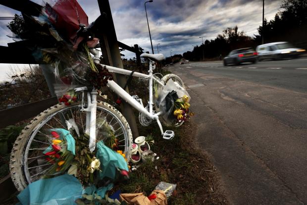 Oxford Mail: A ghost bike by Oxford Parkway. Picture: Ed Nix
