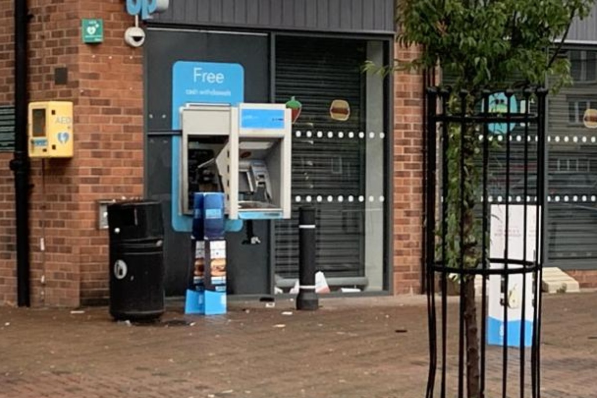 The ATM in the wake of the raid on the Co-op, Leavesden in June 2019 Picture: WATFORD OBSERVER/NQ 
