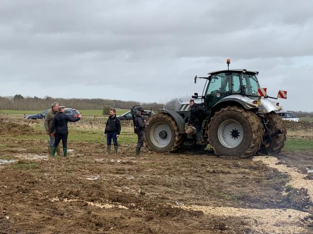 Oxford Mail: Jeremy Clarkson (left) and a tractor, on Jeremy Clarkson’s farm, Diddly Squat, near Chipping Norton in the Cotswolds (Blackball Media/PA)