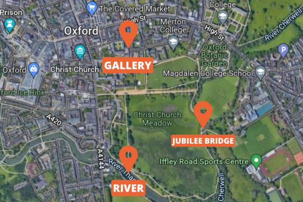 Oxford Mail: Burglars may have reached Iffley Road via Jubilee Bridge – but could have left via the river Photo: GOOGLE/OM