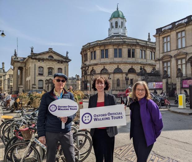 Oxford Mail: Anneliese Dodds MP for Oxford East with Jenny McGee from Experience Oxfordshire and Oxford Official Walking Tours’ Guide Matthew Johnson