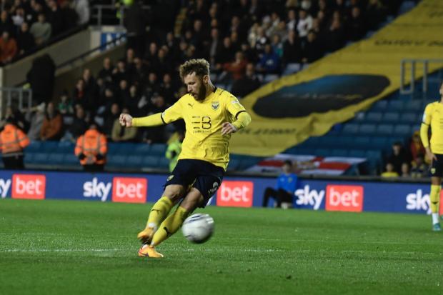 Matty Taylor goes close for Oxford United early in the second half Picture: David Fleming