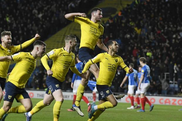 Nathan Holland's stoppage-time winner against Portsmouth in February was one of 20 goals Oxford United scored after the 80th minute Picture: David Fleming