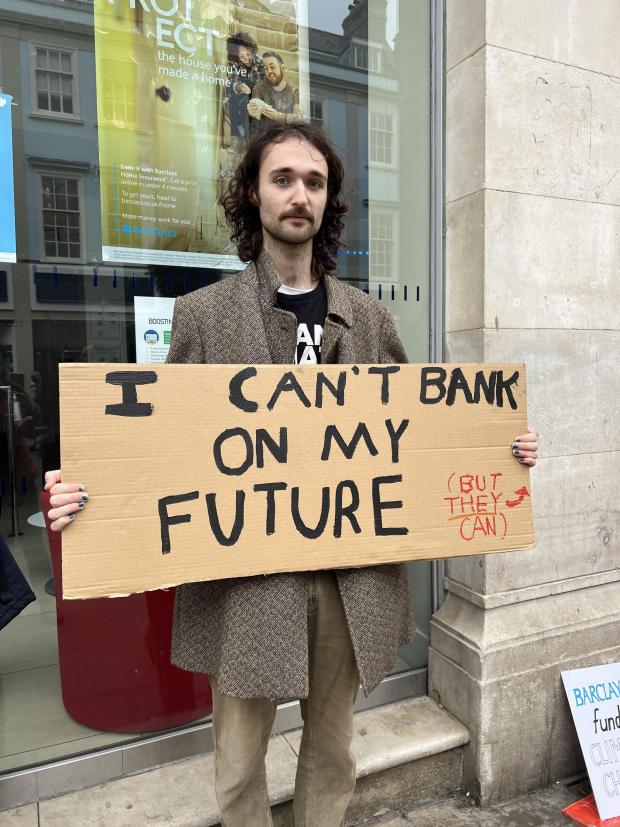 Oxford Mail: XR protestor Jamie Walker, 21, who is a biology student at Oxford university expressed his frustration that global leaders 'not following the science'.