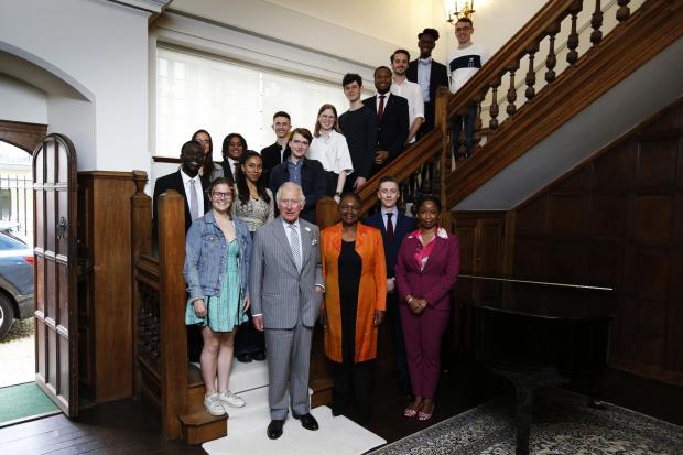 Oxford Mail: Amos Bursary recipients and Opportunity Oxford Students gather for picture with Baroness Amos and Prince Charles.Photo by Ed Nix