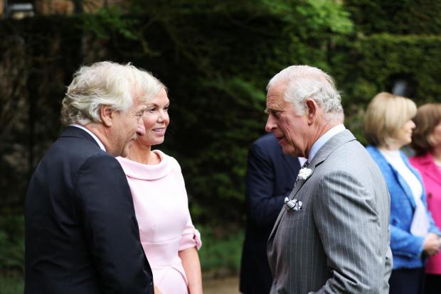 Oxford Mail: Prince Charles meets oil magnate main donor for new Trinity College building Peter Levine and his wife Sally.