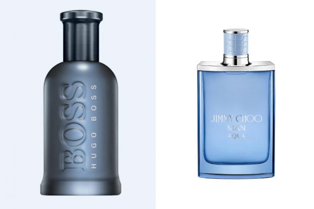 Oxford Mail: (left to right) HUGO BOSS Boss Bottled Marine and Jimmy Choo Man Aqua. Credit: The Perfume Shop