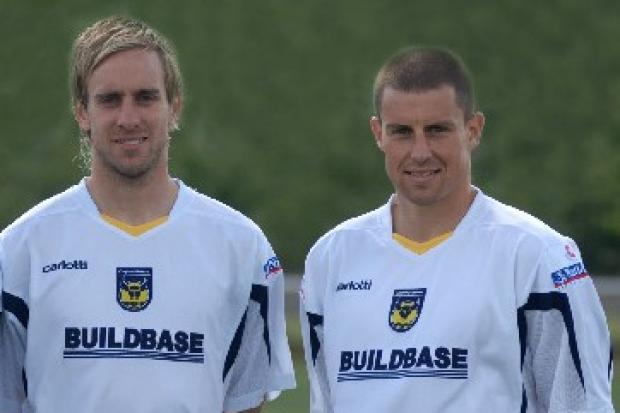 Andy Burgess and Chris Willmott pose for a kit launch at the start of the 2006/07 season Picture: George Reszeter