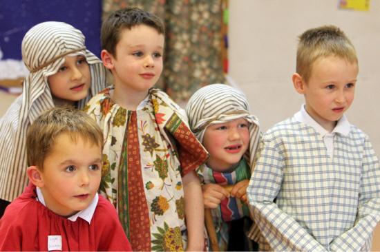 Oxford Mail: Jonathan Opalczewski, Ethan Lefort, Josh Sexton and Lee Brookes during the nativity in 2011