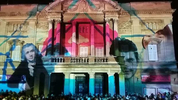 Oxford Mail: Images projected onto Hull City Hall during the East Yorkshire city's reign as UK City of Culture in 2017. Picture: Wikimedia Commons