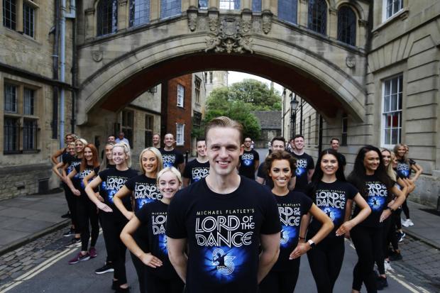 Oxford Mail: Lord of the Dance Matt Smith grins at the head of the Lord of the Dance crew at The Bridge of Sighs in Oxford.