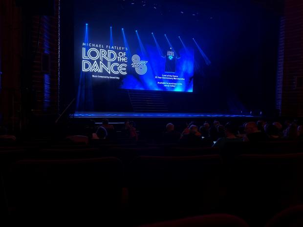 Oxford Mail: Crowds buzz as the lights dim at the beginning of the Lord of the Dance performance at New Theatre, Oxford.