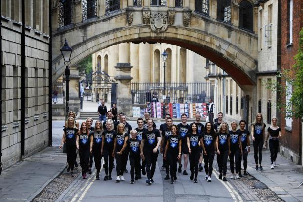 Oxford Mail: Lord of the Dance crew at The Bridge of Sighs in Oxford.