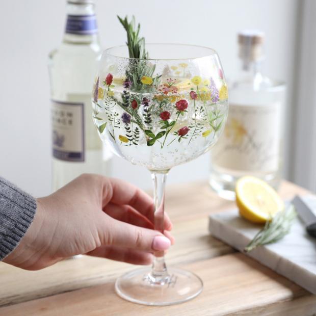 Oxford Mail: Wildflower Design Balloon Gin Glass. Credit: Not On The High Street