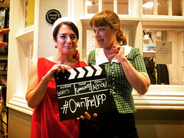 Oxford Mail: Comedian Tracey Collins and Oxford arts promoter Vez Hoper show their support for the UPP. Picture by Tim Hughes