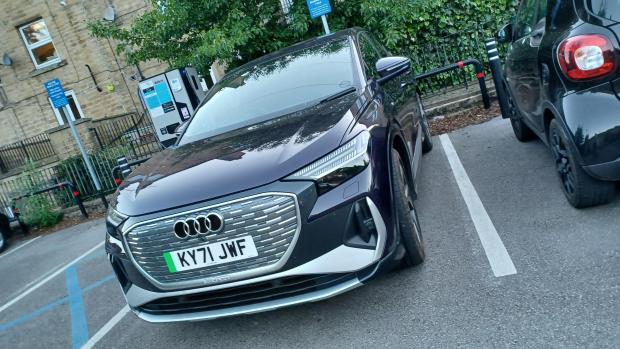 Oxford Mail: Charging the e-tron, which seemed a quick and smooth process 