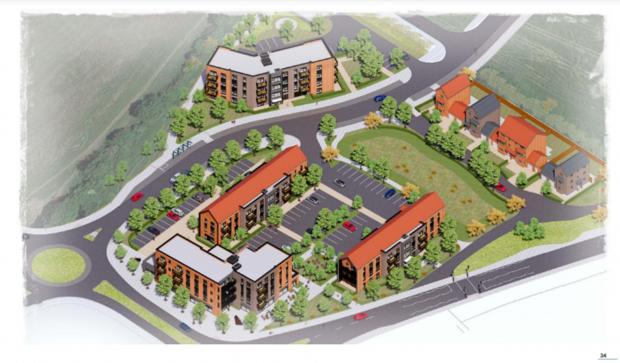 Oxford Mail: Aerial view of the 59 proposed dwellings in Didcot (Credit: Croudace Homes)