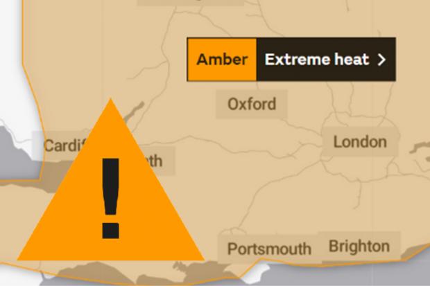 Extreme heat warning issued. Picture by Met Office.