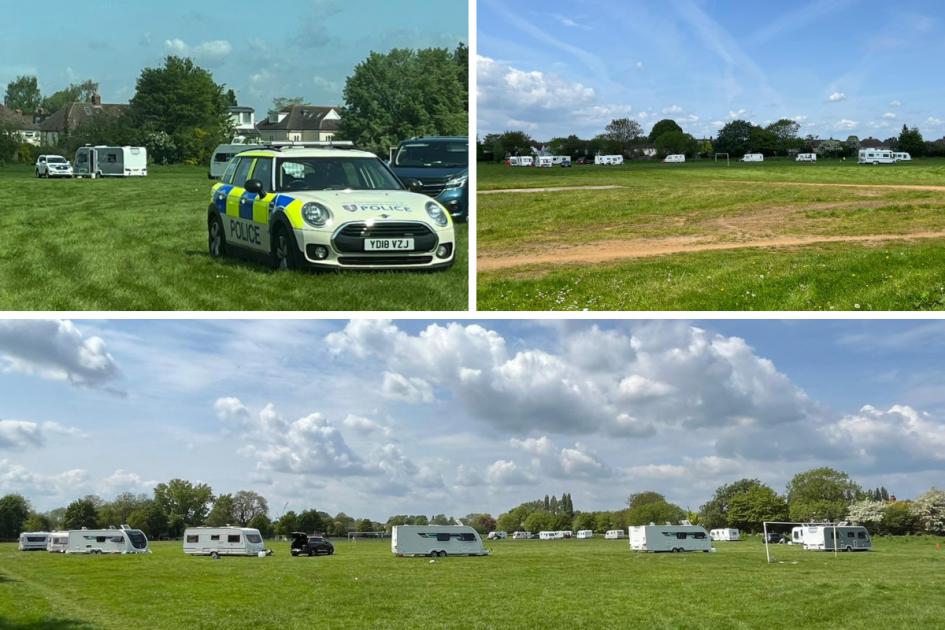 Travellers remain at Croft Recreation Ground near Oxford