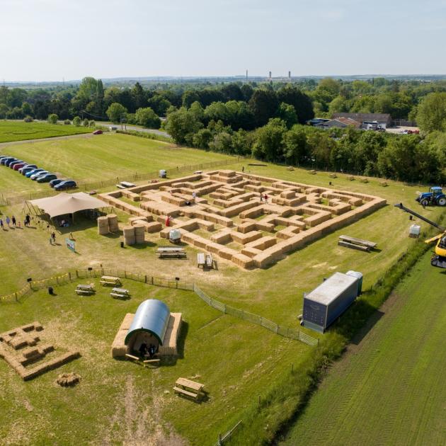 Oxfordshire farm builds bale playground for May half-term