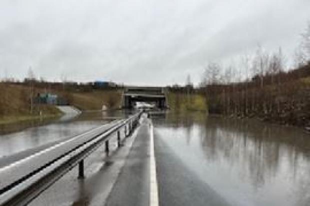 Section of A34 closed due to flooding