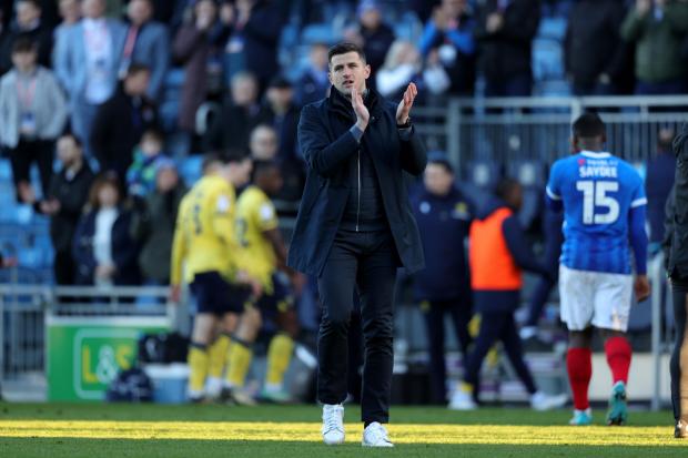 Portsmouth head coach John Mousinho at the full-time whistle