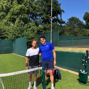 Alexis Canter with former Wimbledon finalist Milos Raonic at Roehampton
