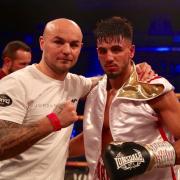 Jordan Flynn with trainer Kevin Mitchell Picture: Unknown Boxers