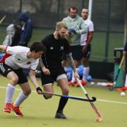 Jacob Deacon (above, in black) on the attack for Witney during their fine win over Amersham & Chalfont                  Pictures: Ed Nix