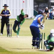 Oxford Downs, pictured bowling, were beaten in the John Goodman Cup final Picture: Ed Nix