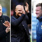 There will be three Oxfordshire clubs in the FA Cup first round draw tonight. Oxford City’s David Oldfield (left) and Banbury United’s Andy Whing (centre) are in the hat with Karl Robinson’s Oxford United Pictures: Mike Allen and David Fleming