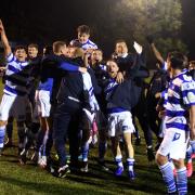 Oxford City celebrate their FA Cup win over Northampton Town   Picture: Mike Allen