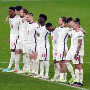 The England squad at last night's match against Italy (PA Images)