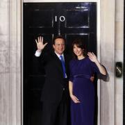 David and Samantha Cameron outside Downing Street