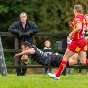 Seb Scott scores Chinnor’s fourth try in the last play against Cambridge Picture: Simon Cooper