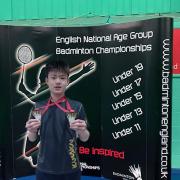 Jason Ou shows off his medals from the Under 17 National Championships Picture: Shumao Ou
