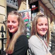 Kitty, left, and Ella Gorman, outside the recruiting office in St Giles, Oxford