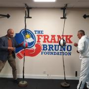 John Conteh and Michael Watson try out the boxing gym at Oxford Stadium Picture: Fortitude Communications