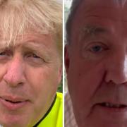 Boris Johnson and Jeremy Clarkson in their videos on Twitter